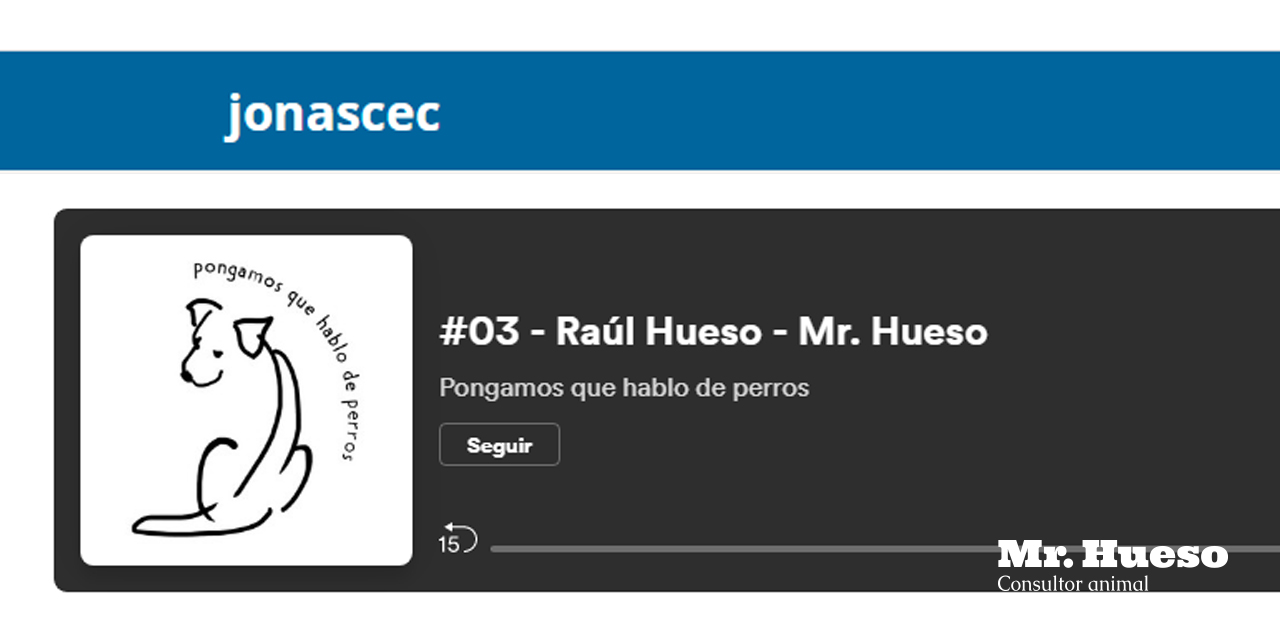 Imagen el podcast, con los logos de Jonas y de Mr. Hueso