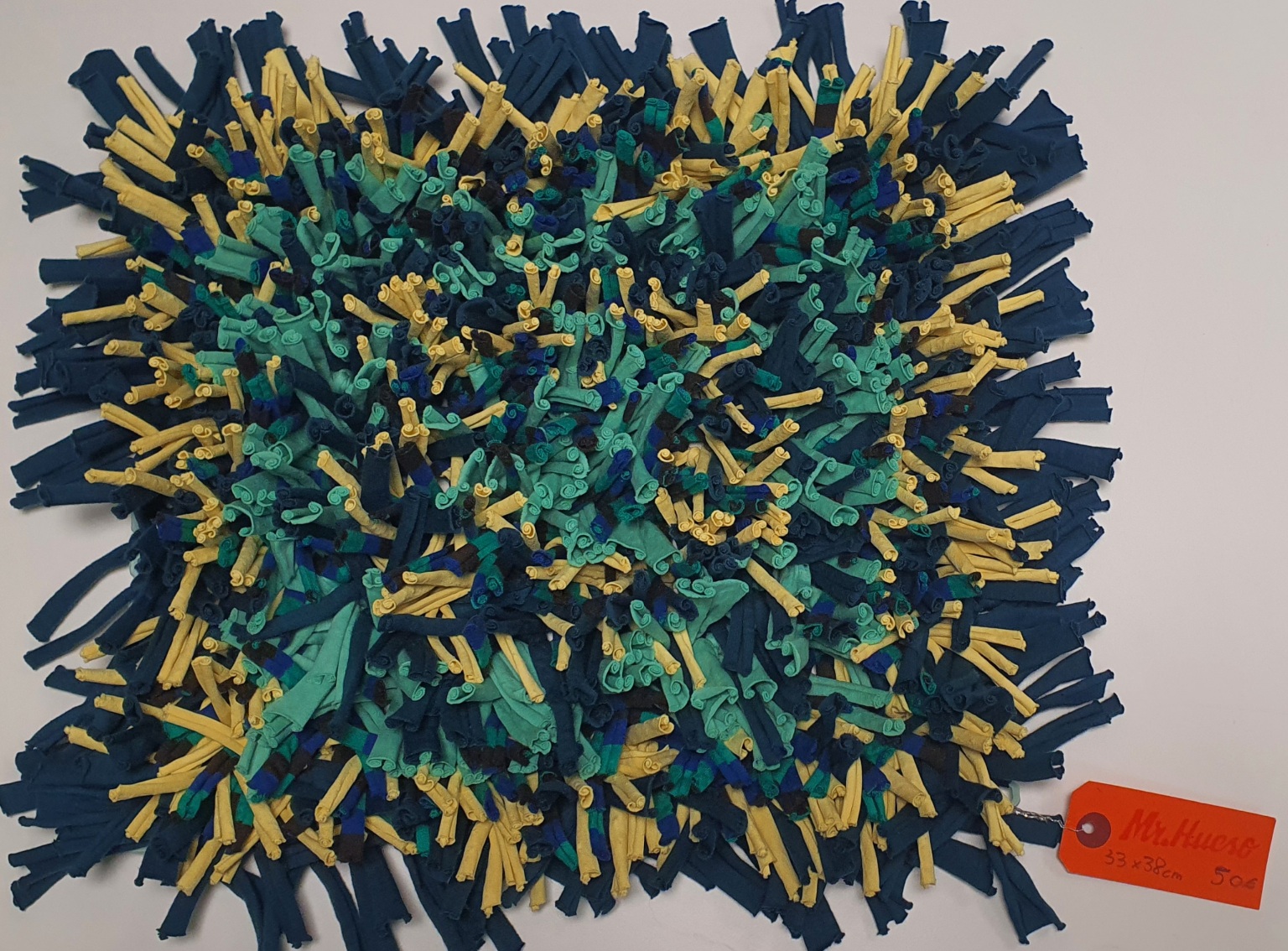 alfombra olfativa de colores azules y verdes para perro mediano o grande