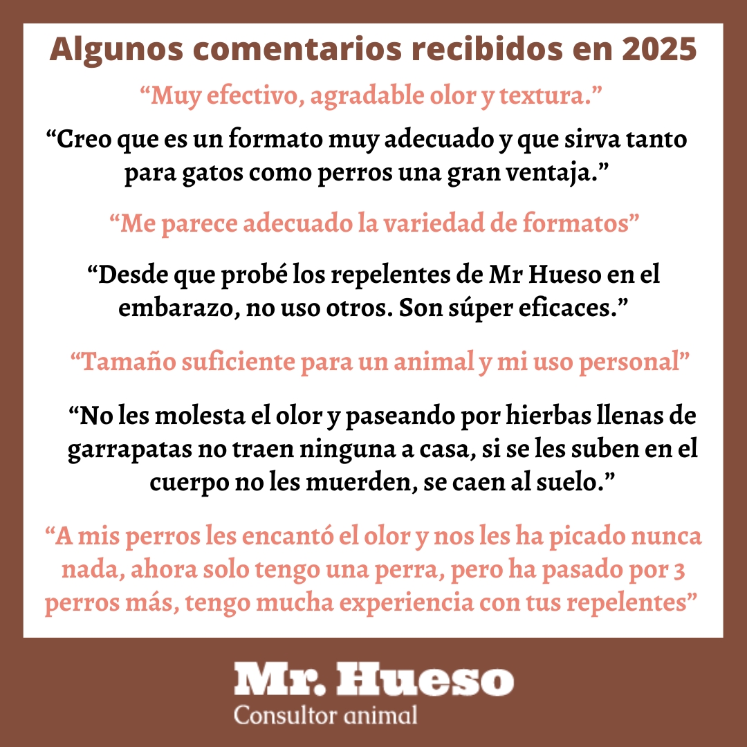 Algunos comentarios y opiniones recibidos de nuestros repelentes en 2025