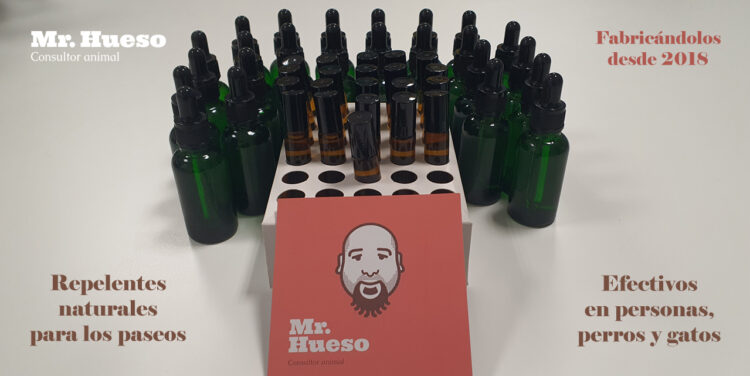 Repelentes naturales Mr. Hueso desde 2018 efectivos para personas, perros y gatos