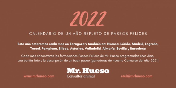 Portada del calendario donde explicamos todas las ciudades que visitaremos con nuestras formaciones Paseos Felices en 2022