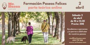 aparecen dos personas paseando con perros y la información de la actividad