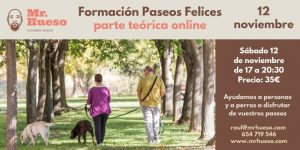 aparecen dos personas paseando con perros y la información de la actividad