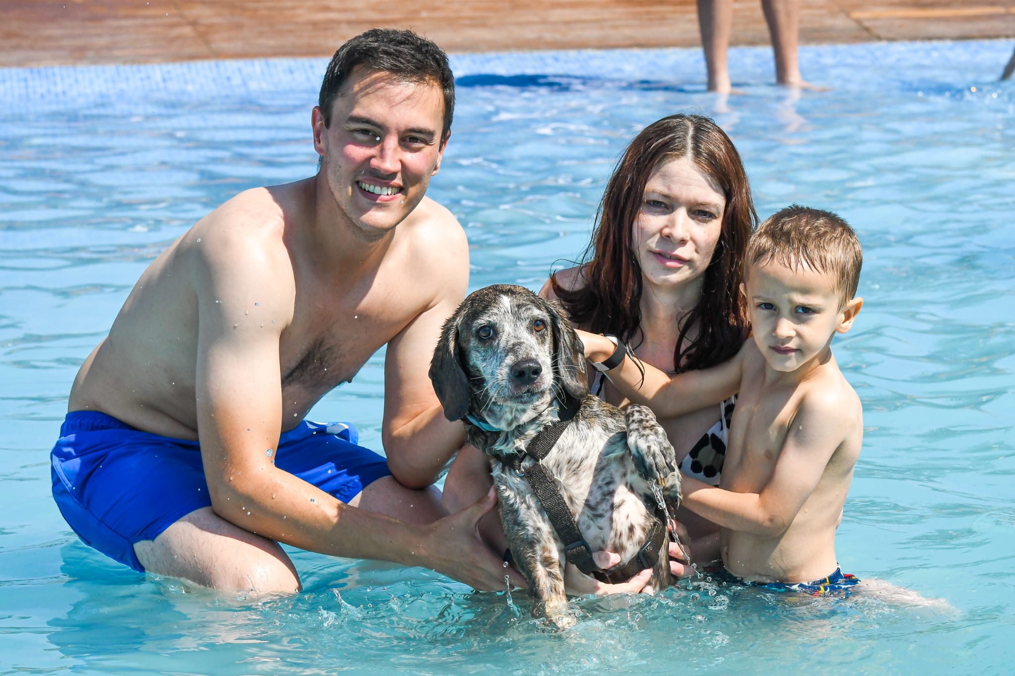 Zape con su familia un día de piscina