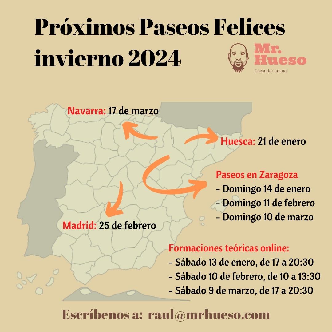 Mapa de España con las provincias que visitaremos y en qué fecha