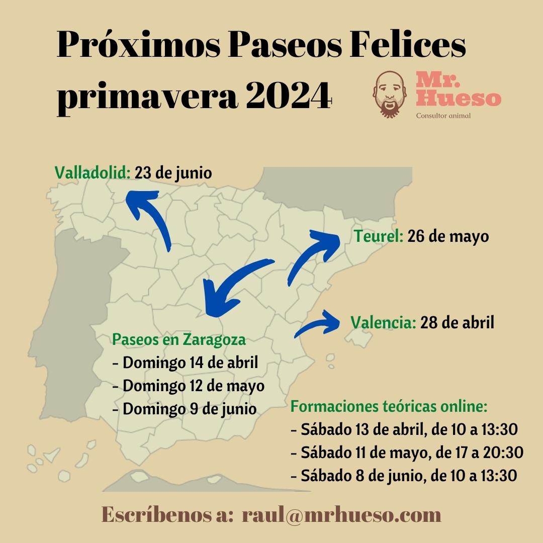 Mapa de España con las provincias que visitaremos y en qué fecha