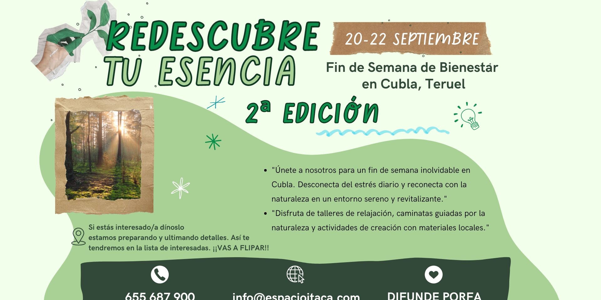 Redescubre tu esencia, Cubla Espacio Ítaca Mr. Hueso 2 edición Portada de los proyectos inmersivos de Espacio Ítaca y Mr. Hueso 2024