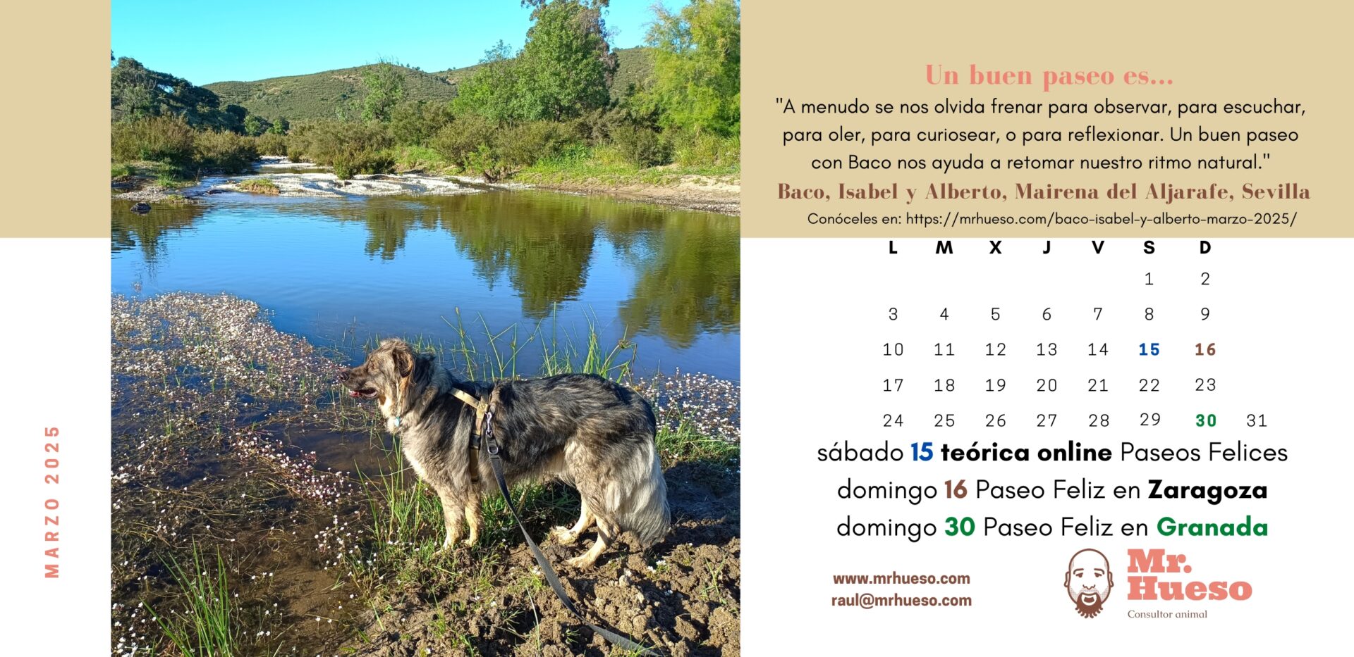 Baco es el protagonista del mes de marzo en el Calendario Mr. Hueso 2025