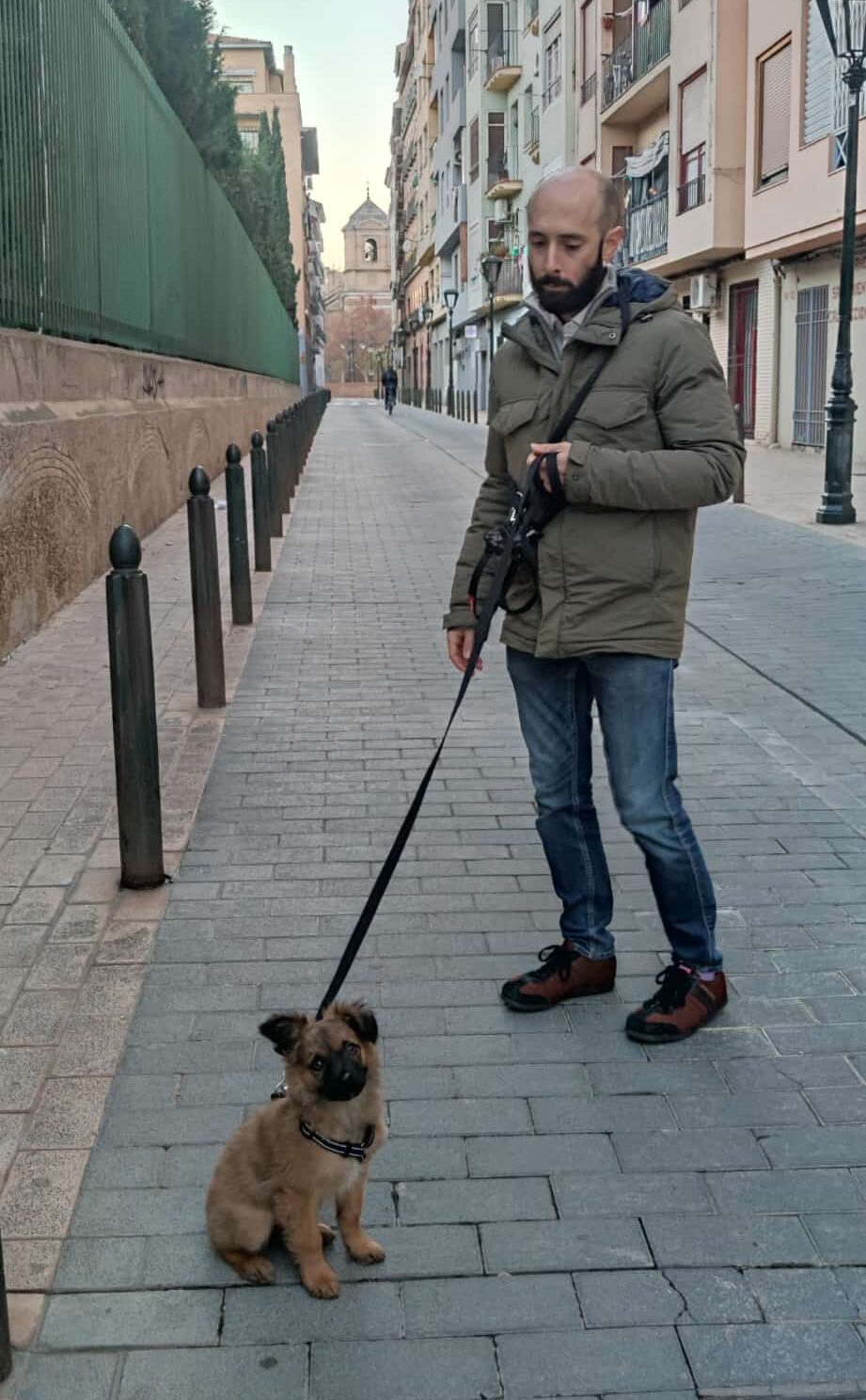 Zog paseando con Roberto los primeros días de su vida en común