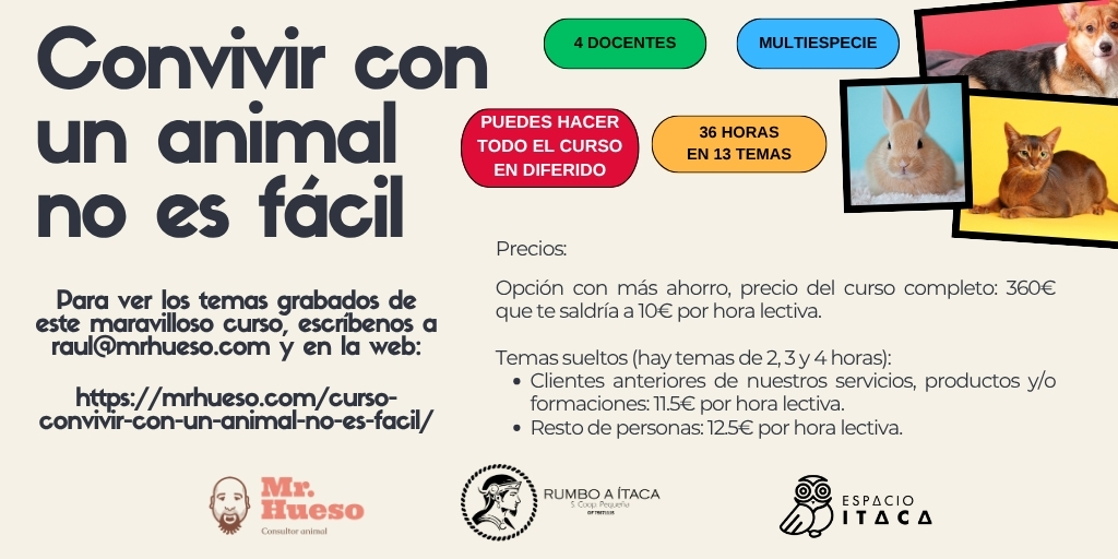 Precios curso Convivir con un animal no es fácil, en diferido