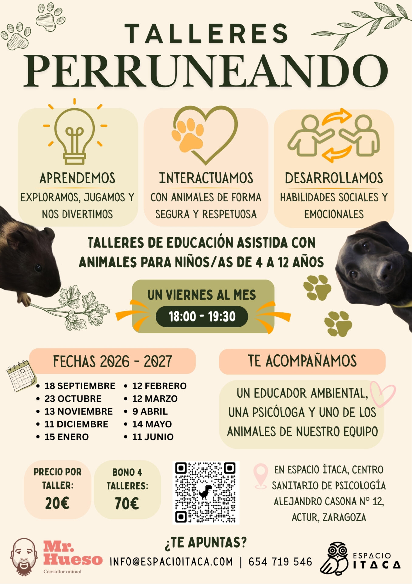 Cartel de los Talleres Perruneando durante el curso 2026 2027