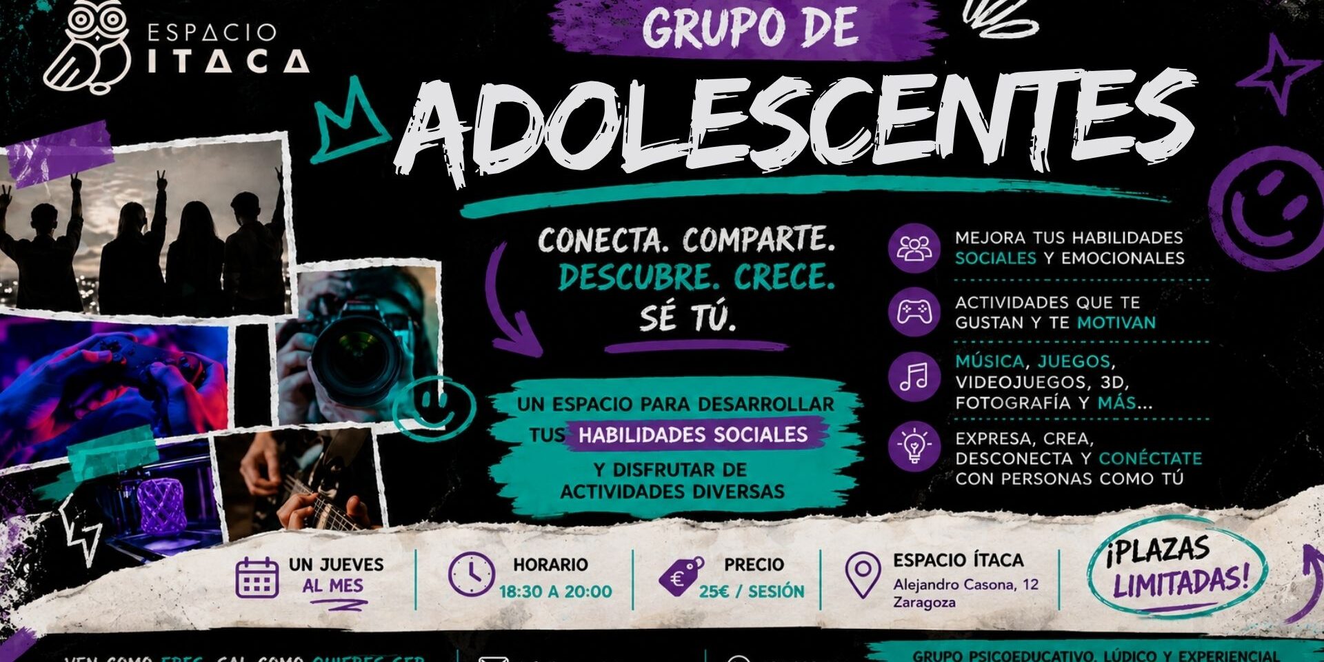 portada grupo de adolescentes en Espacio Ítaca