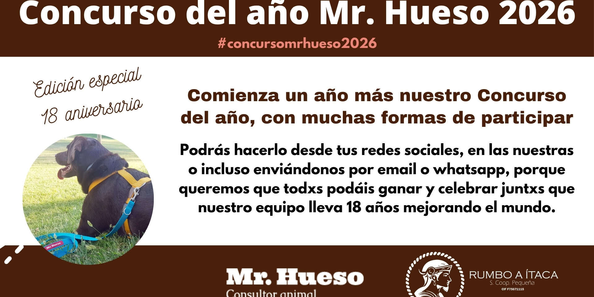 Concurso del año Mr. Hueso 2026 comienza Comienza el Concurso del año 2026, edición especial 18 aniversario